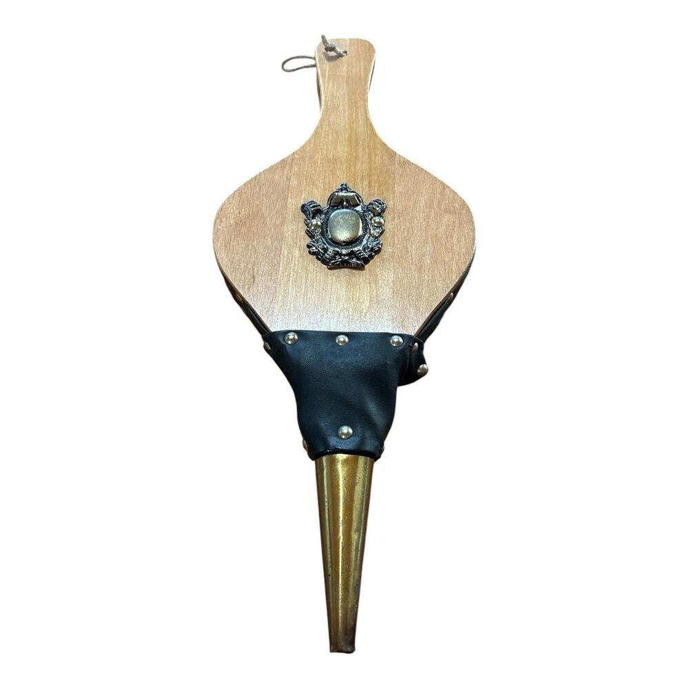 Vintage Bellows Fireplace Wood Leather Fire Blower
